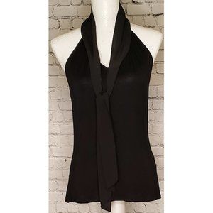 Cable & Gauge Sleeveless Black-Tie Blouse